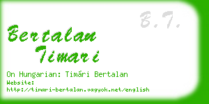 bertalan timari business card