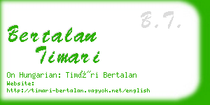 bertalan timari business card